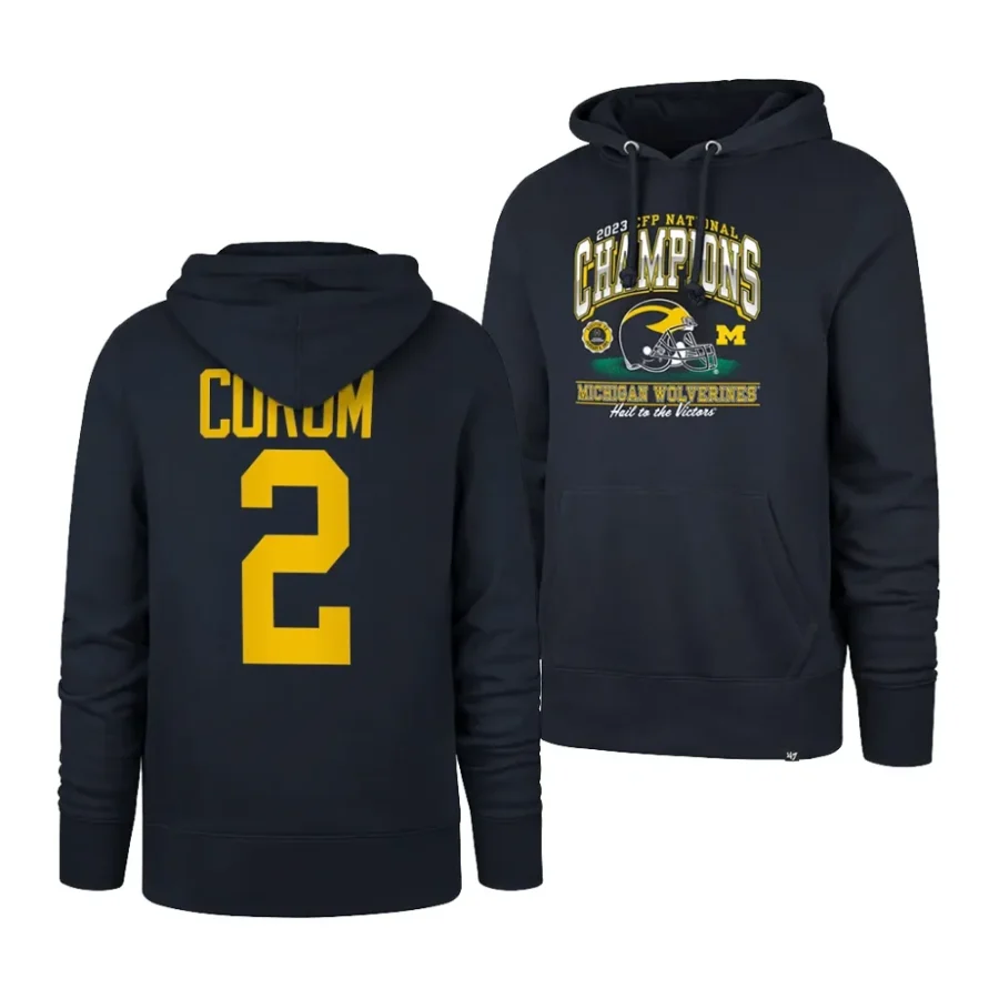 blake corum navy 2023 cfp national champions michigan wolverines hoodie scaled