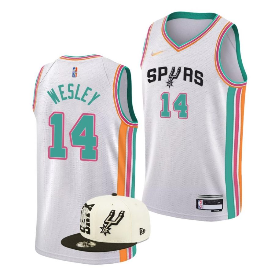 blake wesley spurs city edition 2022 nba draft notre dame fighting irish white jersey scaled