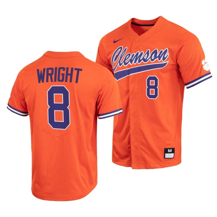 blake wright clemson tigers 2022college baseball menfull button jersey scaled