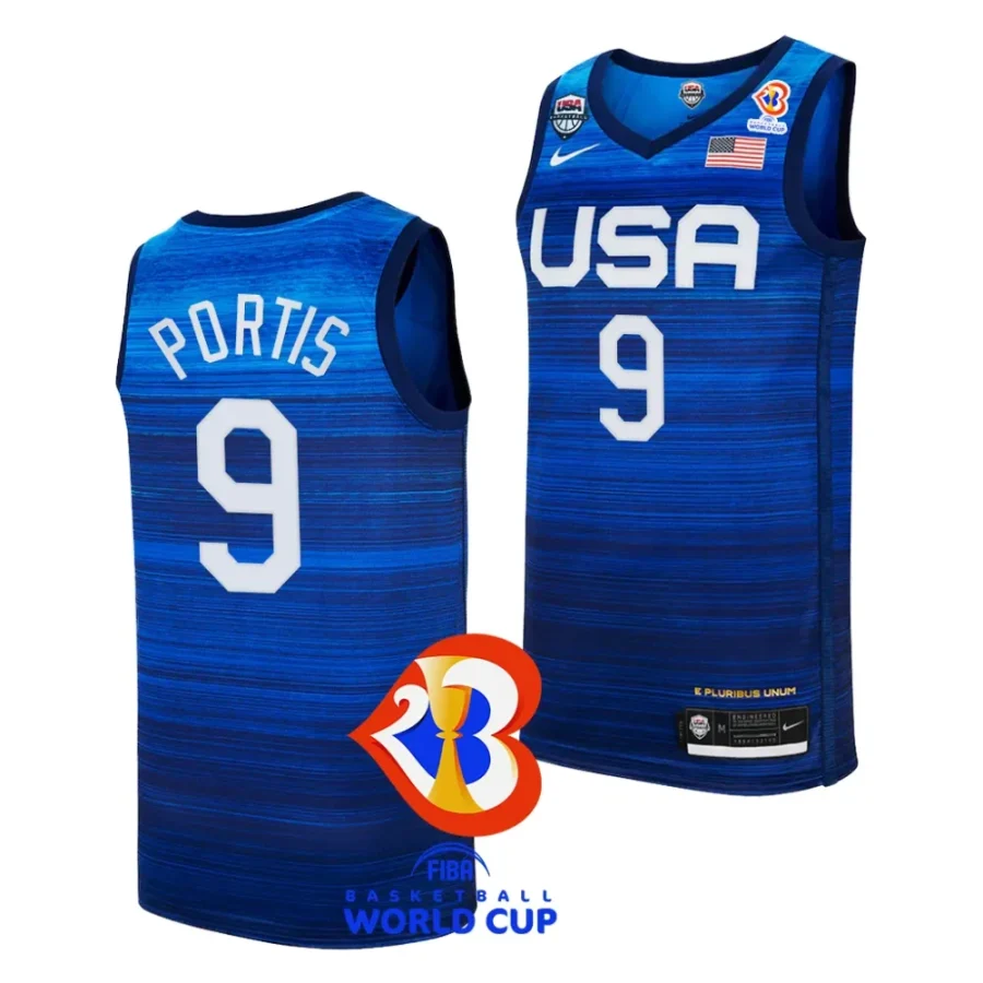 bobby portis usa 2023 fiba basketball world cup blue jersey scaled