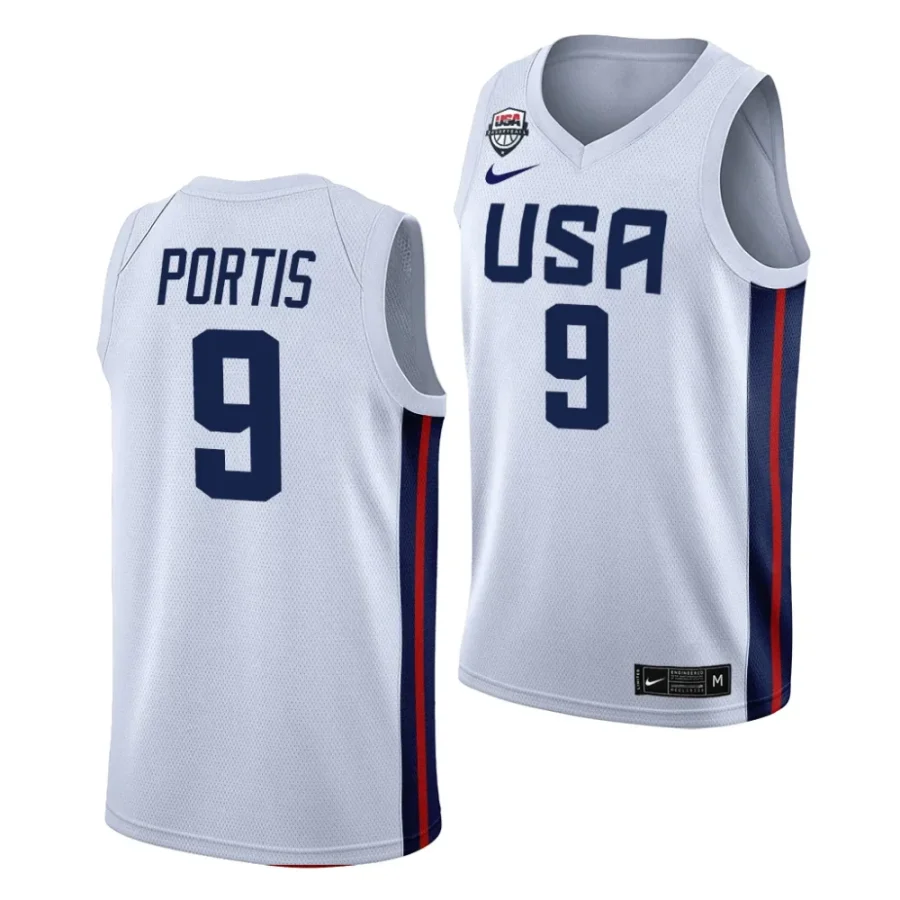 bobby portis usa fiba world cup 2023 white home jersey scaled