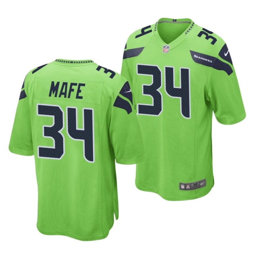 boye mafe seattle seahawks 2022 nfl draft game men neon green jersey scaled