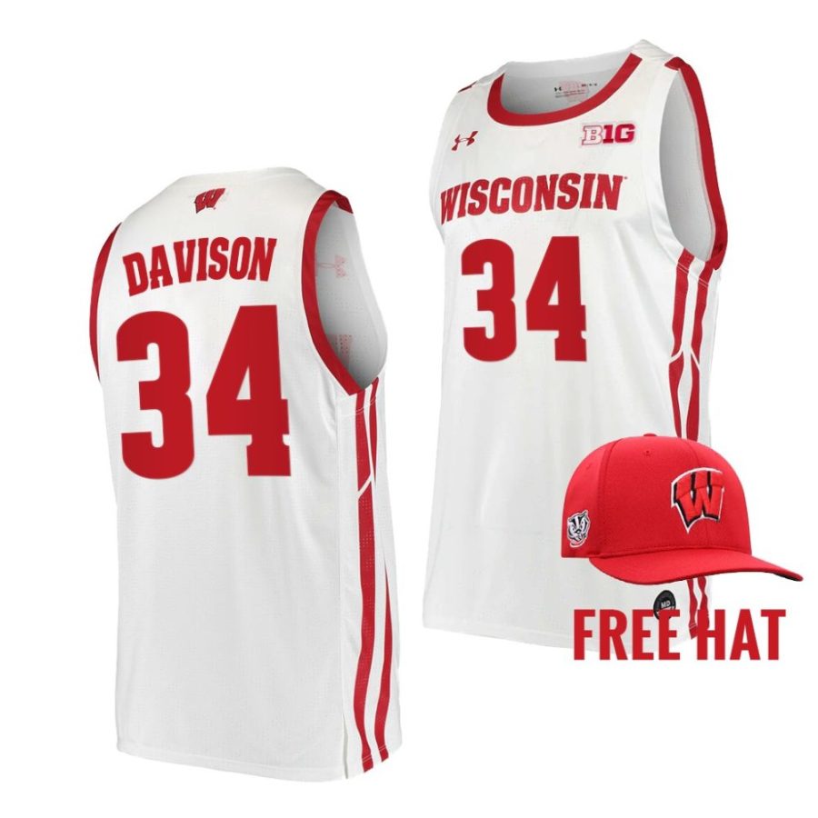 brad davison white college basketball wisconsin badgers jersey scaled