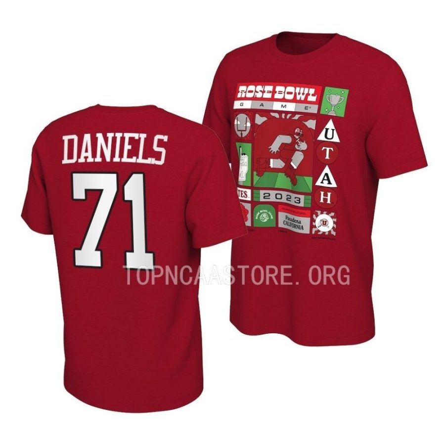 braeden daniels red 2023 rose bowl illustrated t shirt scaled