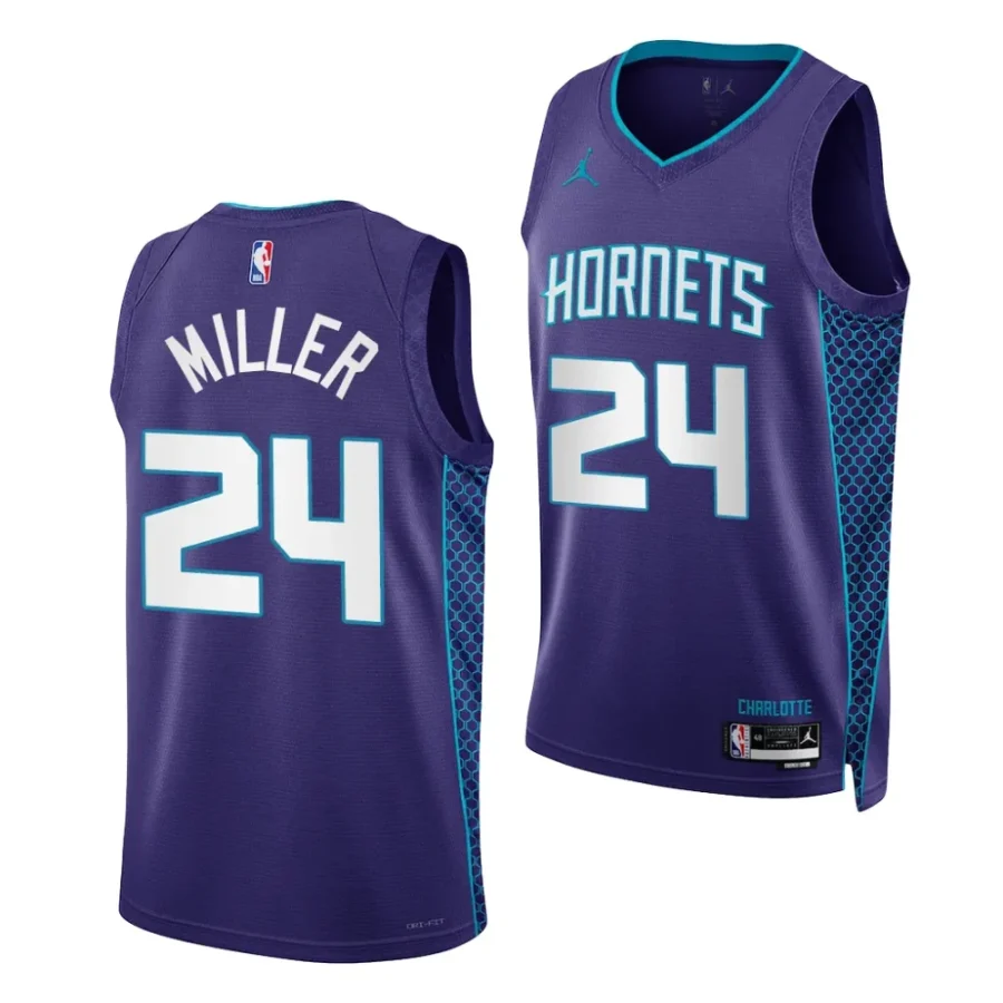 brandon miller hornets statement edition purple 2023 nba draft men jersey scaled