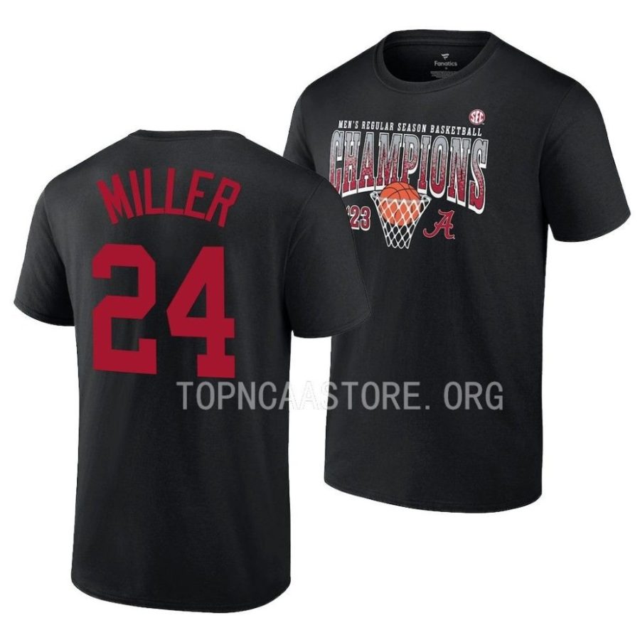 brandon miller mens basketball 2023 sec regular season champs black t shirts scaled