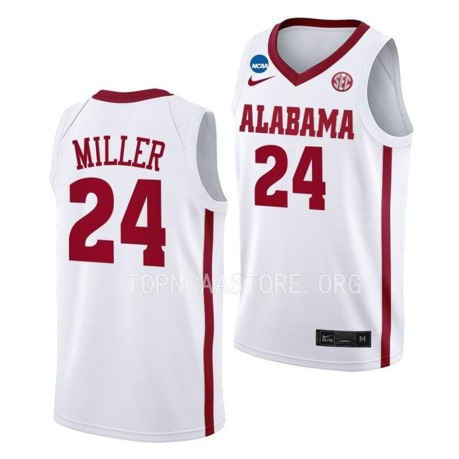 brandon miller white 2023 ncaa march madness alabama crimson tidemens basketball jersey scaled