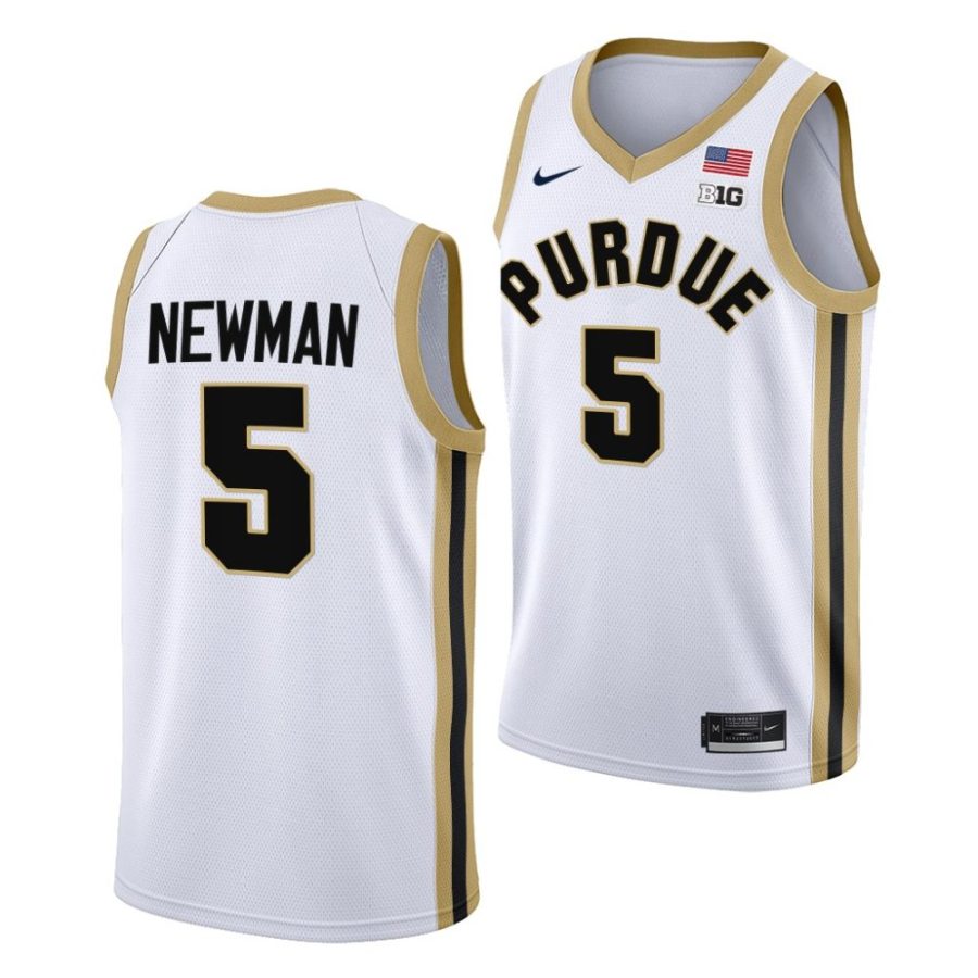 brandon newman purdue boilermakers 2022 23college basketball white jersey scaled