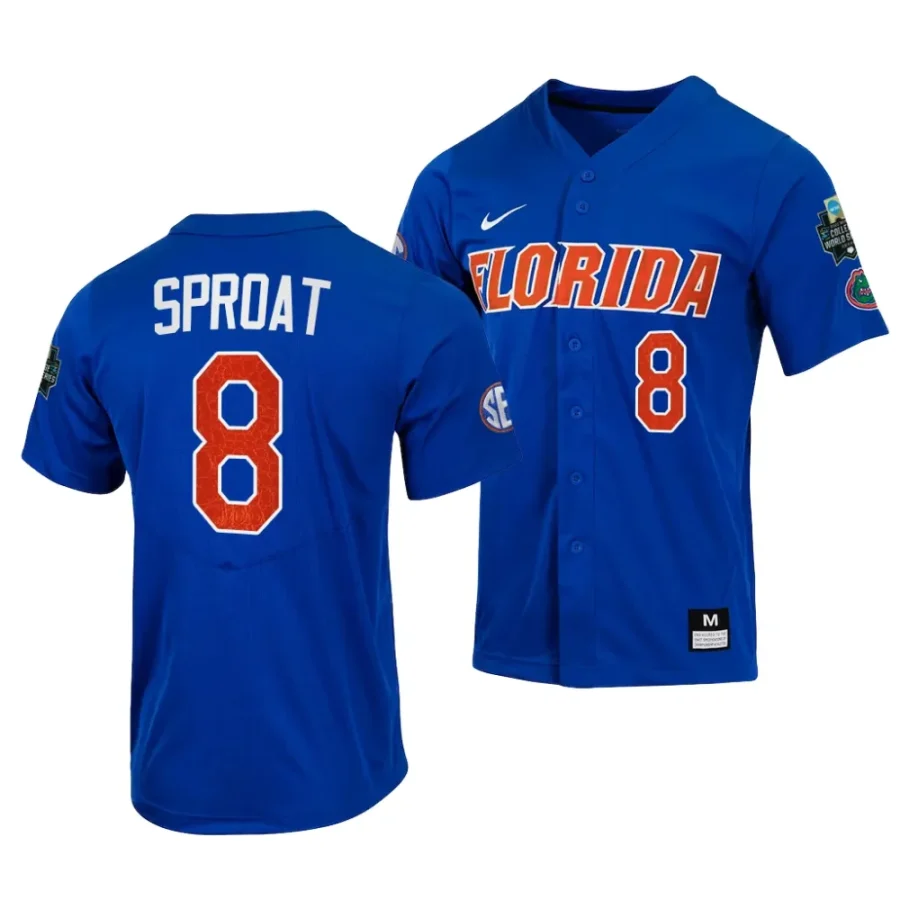 brandon sproat florida gators 2023 college world series menncaa baseball jersey scaled