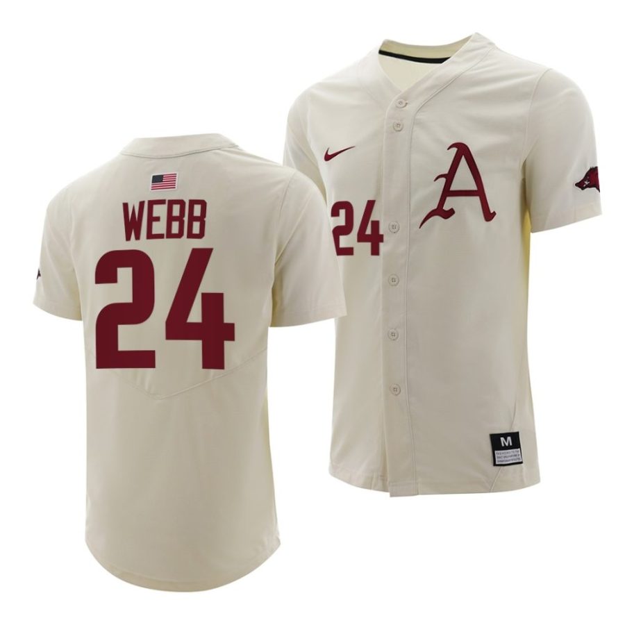 braydon webb arkansas razorbacks college baseball menfull button jersey scaled