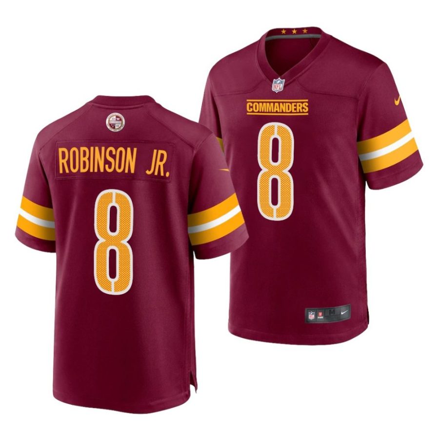 brian robinson jr. washington commanders 2022 nfl draft game men burgundy jersey scaled