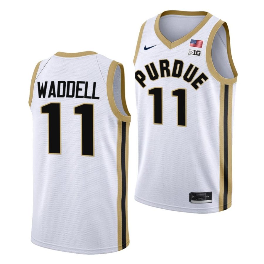 brian waddell purdue boilermakers 2022 23college basketball white jersey scaled