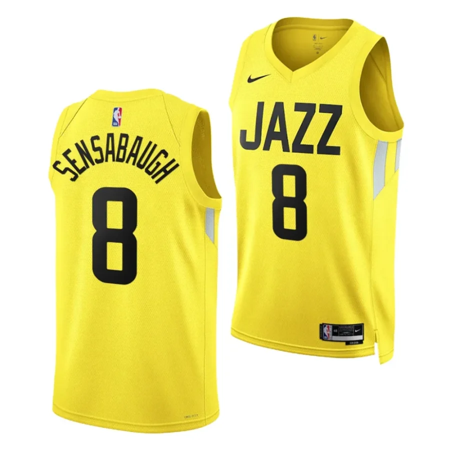 brice sensabaugh jazz 2023 nba draft yellow icon edition men jersey scaled