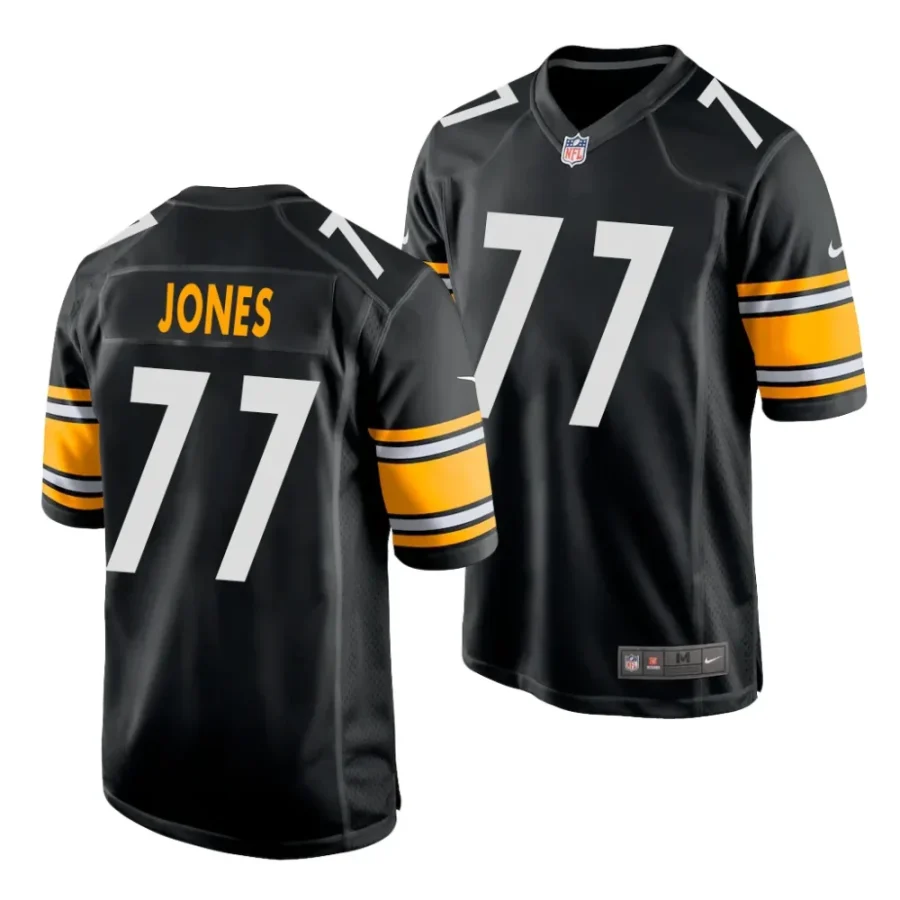 broderick jones pittsburgh steelers 2023 nfl draft game men black jersey scaled