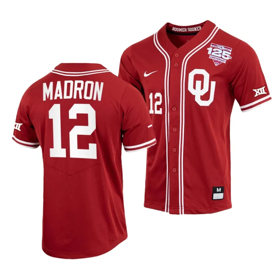 bryce madron oklahoma sooners 125th baseball season menfull button jersey scaled