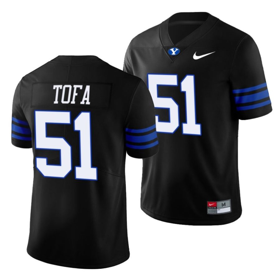 byu cougars alden tofa black 2022 shamrock series football jersey scaled