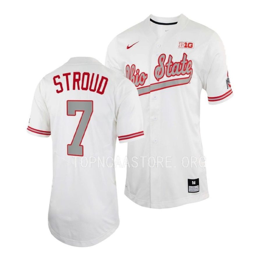 c.j. stroud ohio state buckeyes baseball shirt menfull button jersey scaled