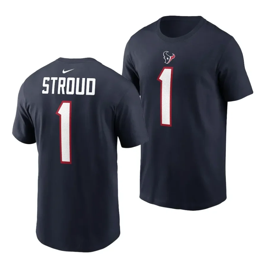 c.j. stroud player name number 2023 nfl draft first round pick navy t shirts scaled
