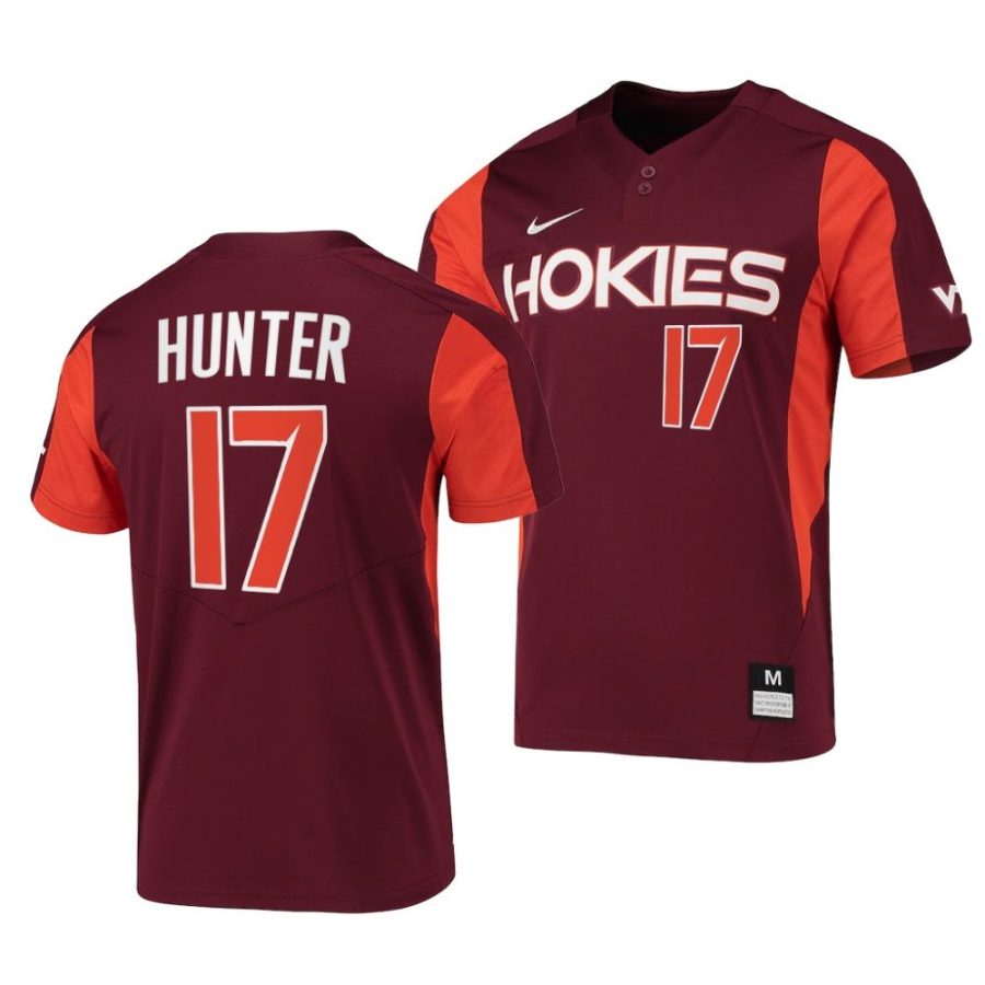 cade hunter virginia tech hokies 2022college baseball men2 button jersey scaled