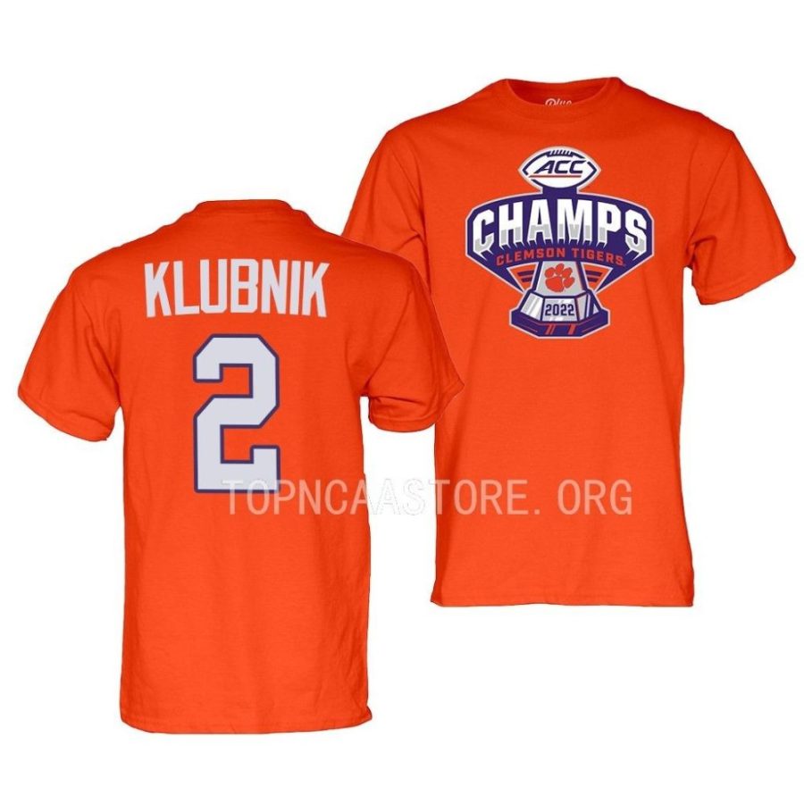 cade klubnik locker room 2022 acc football champs orange shirt scaled