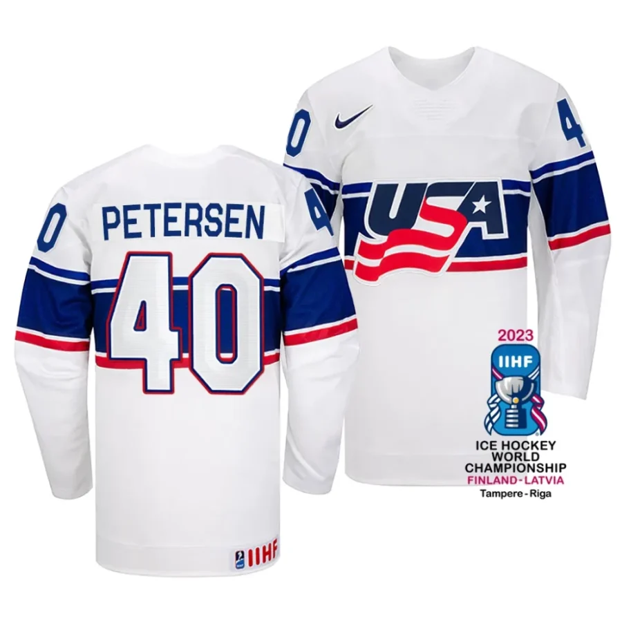 cal petersen white 2023 iihf world championship usa home jersey scaled