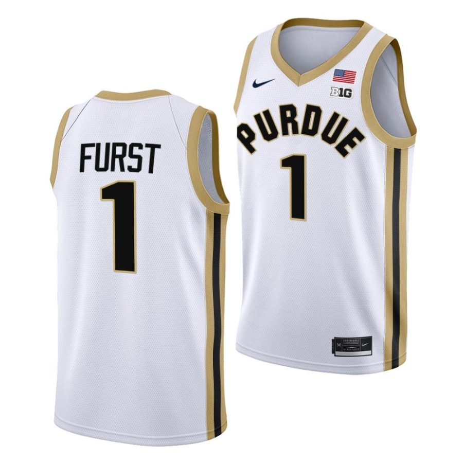 caleb furst purdue boilermakers 2022 23college basketball white jersey scaled