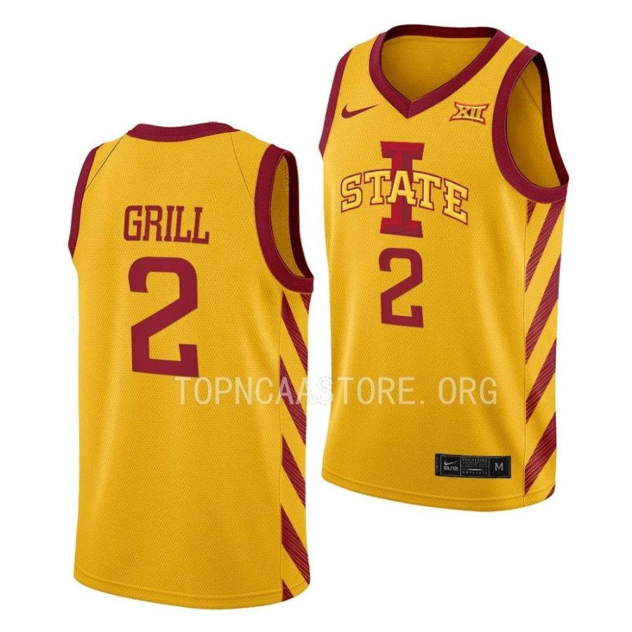 caleb grill iowa state cyclones 2022 23college basketball gold jersey scaled