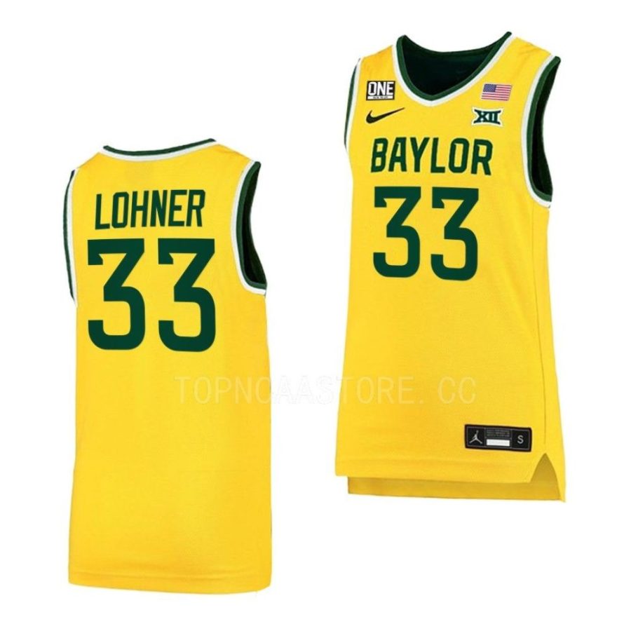 caleb lohner baylor bears 2022 23college basketball gold jersey scaled