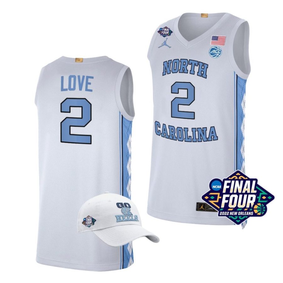caleb love white 2022 march madness final four north carolina tar heels jersey scaled