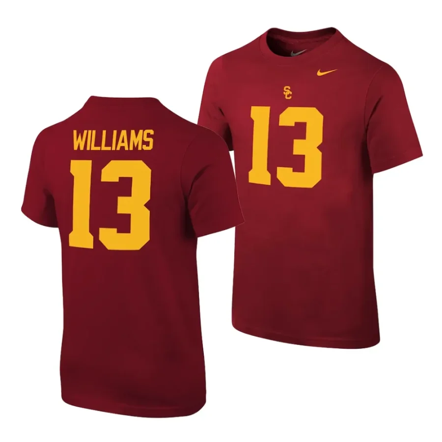 caleb williams name number college football cardinal youth shirt scaled