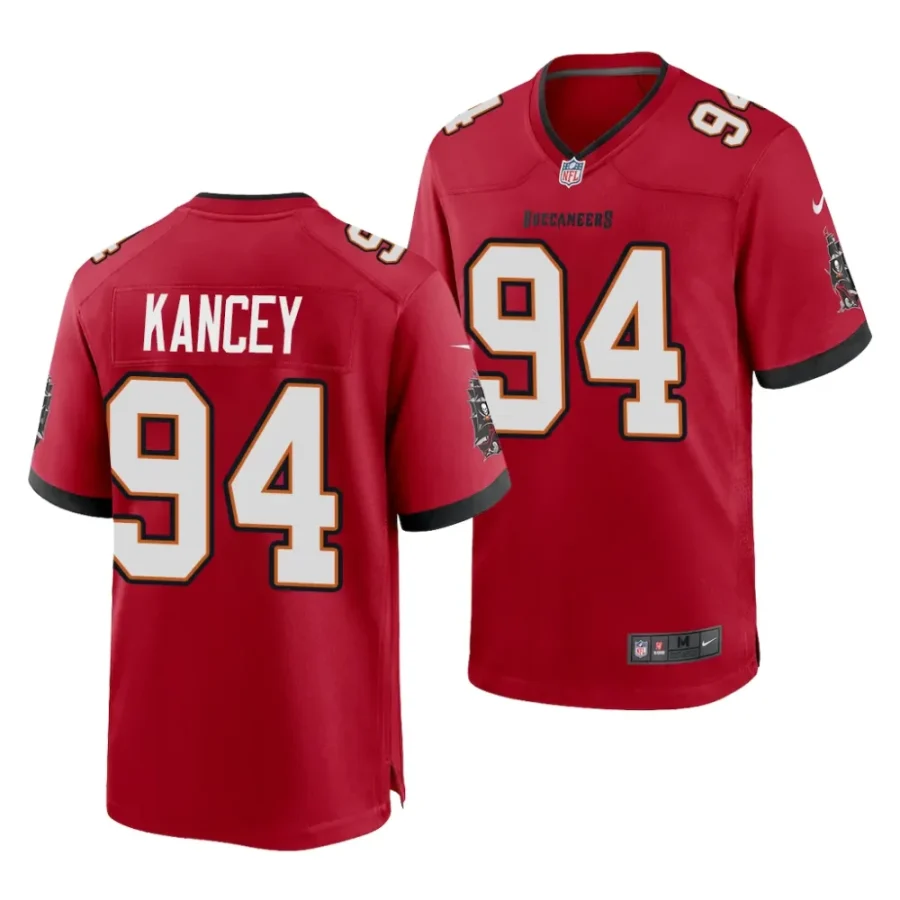 calijah kancey tampa bay buccaneers 2023 nfl draft game men red jersey scaled