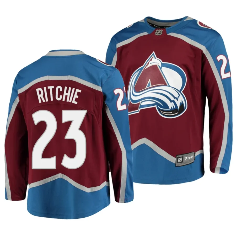calum ritchie avalanche 2023 nhl draft burgundy home men jersey scaled