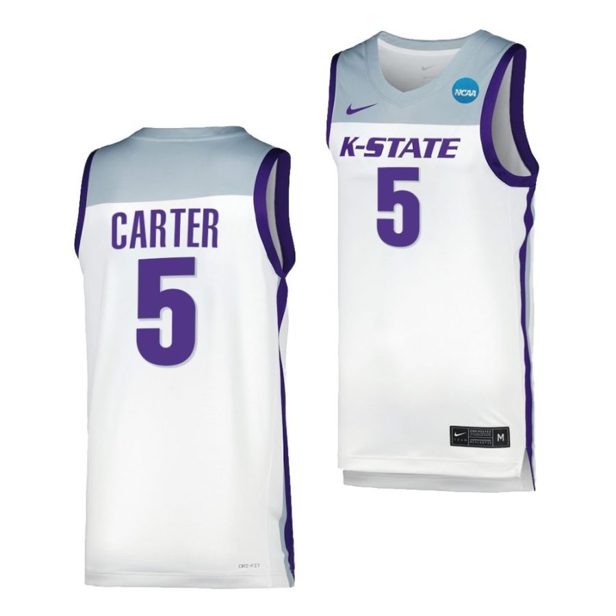 cam carter white 2023 ncaa march madness kansas state wildcatsmens basketball jersey scaled