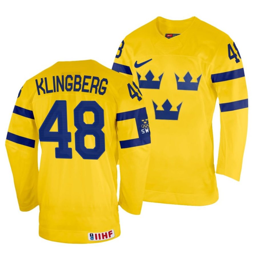 carl klingberg home 2022 iihf world championship yellow jersey scaled