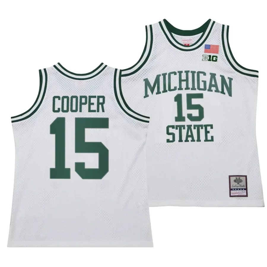 carson cooper white 125th basketball anniversary 1990 throwback michigan state spartansfashion jersey scaled