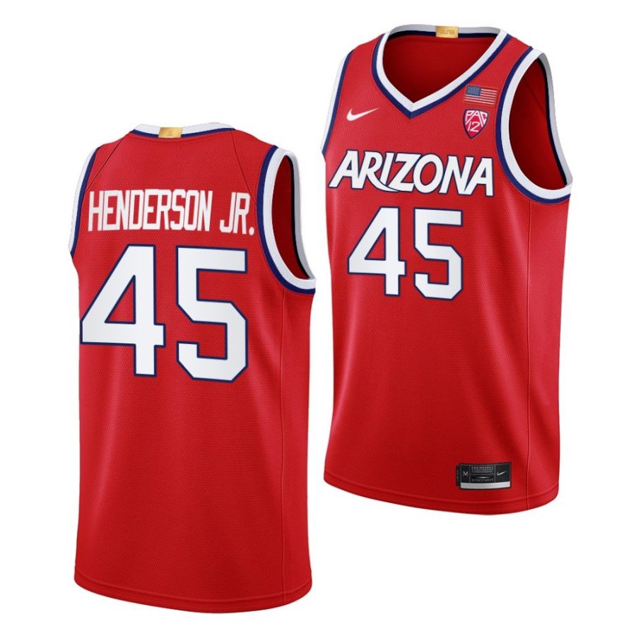 cedric henderson jr. arizona wildcats 2022 23college basketball red jersey scaled