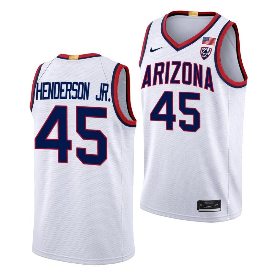 cedric henderson jr. arizona wildcats 2022 23limited basketball white jersey scaled