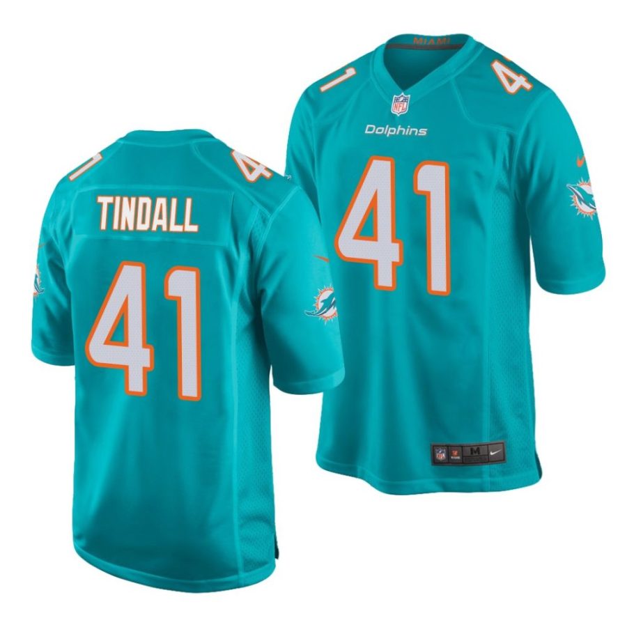 channing tindall miami dolphins 2022 nfl draft game men aqua jersey scaled