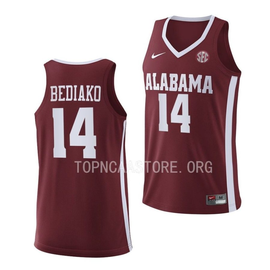 charles bediako alabama crimson tide 2022 23replica basketball crimson jersey scaled