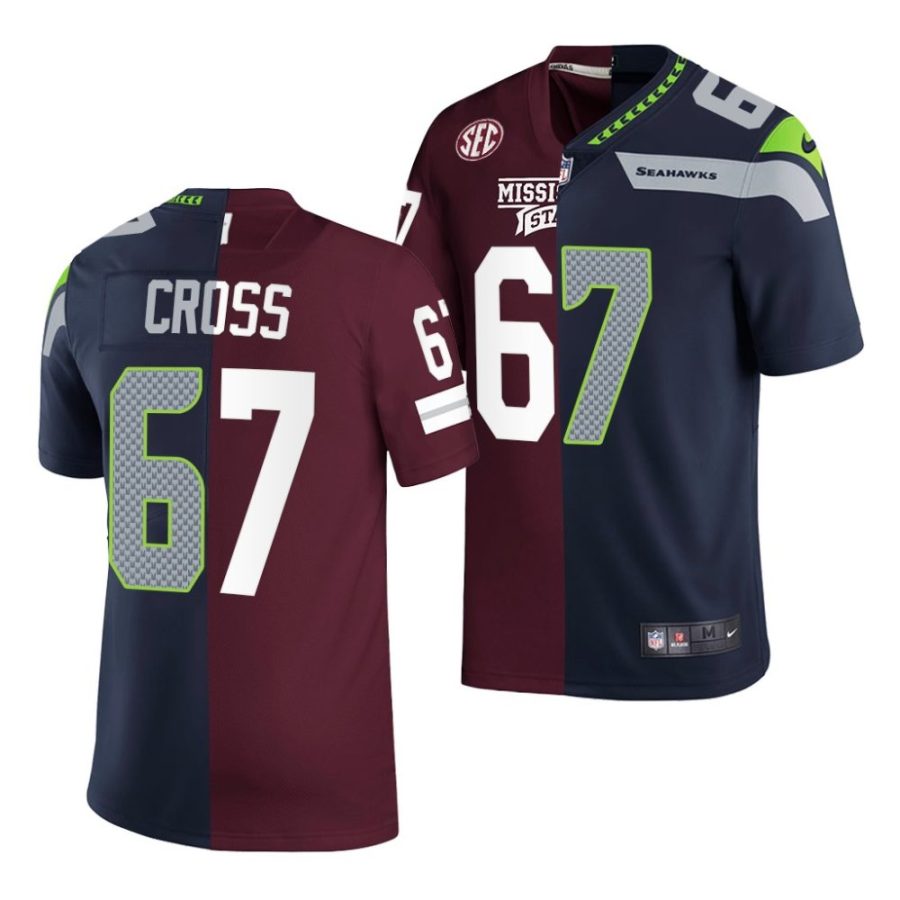 charles cross navy maroon 2022 nfl draft seattle seahawks x bulldogs jersey scaled