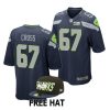 charles cross seattle seahawks 2022 nfl draft game men navy jersey scaled