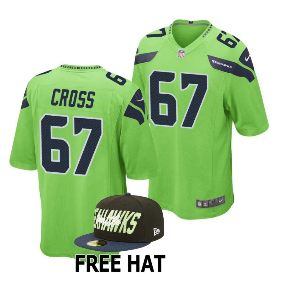 charles cross seattle seahawks 2022 nfl draft game men neon green jersey scaled