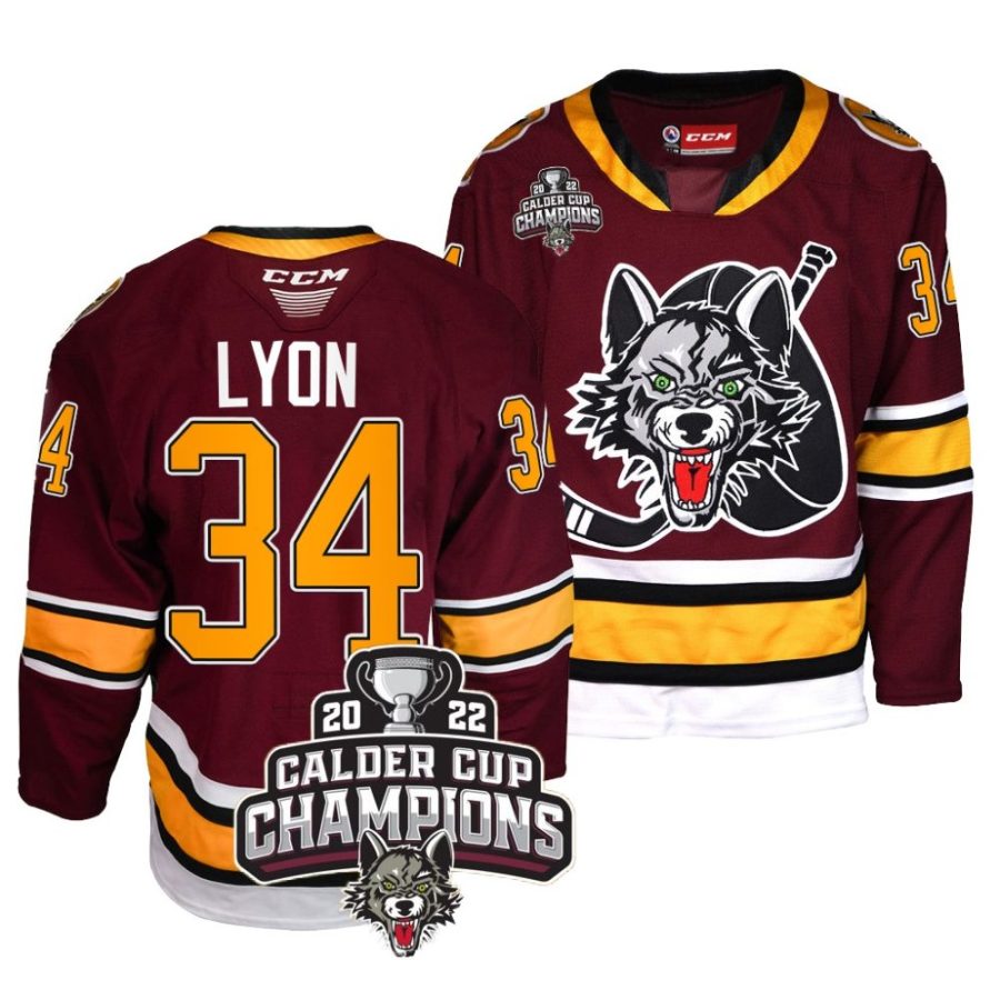 chicago wolves alex lyon burgundy 2022 calder cup champs ahl jersey scaled