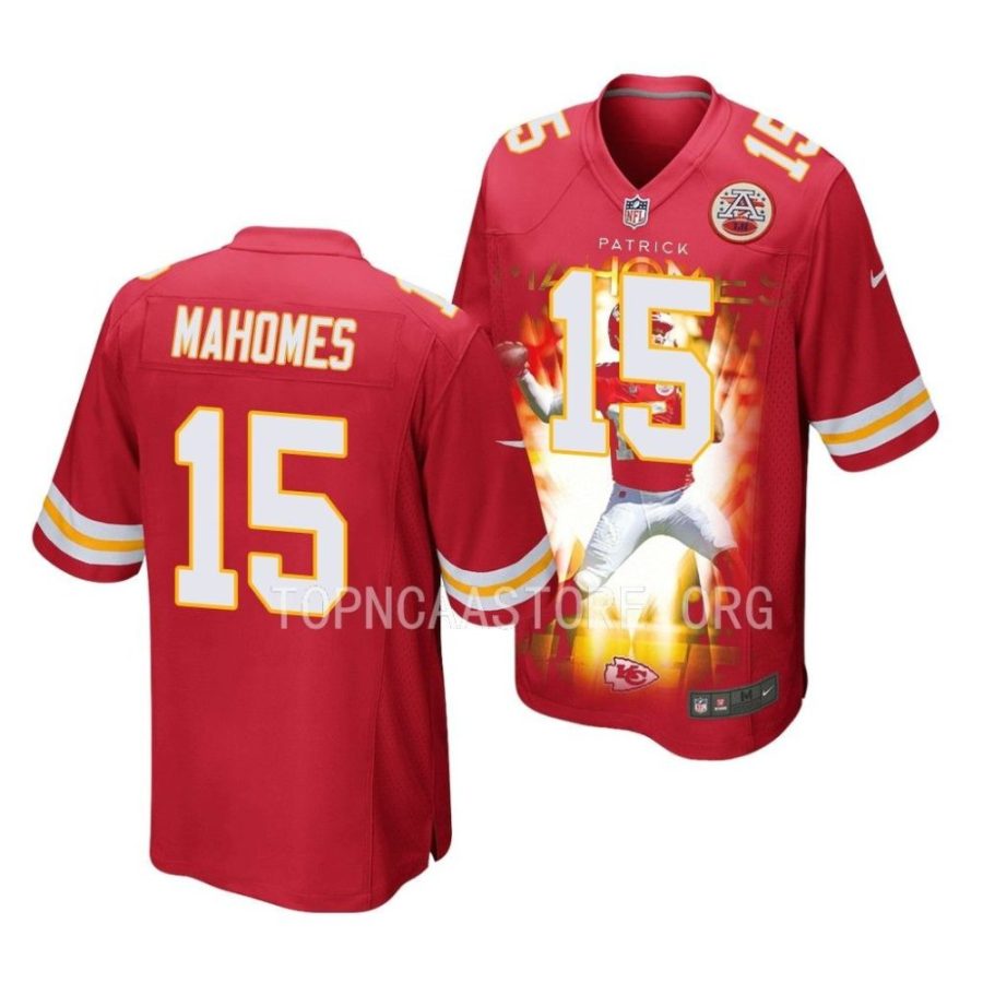 chiefs patrick mahomes red player graphic game jersey scaled