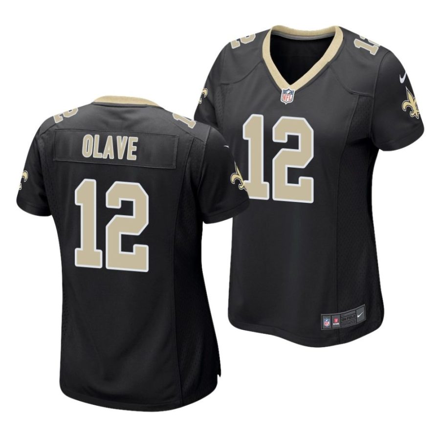 chris olave new orleans saints 2022 nfl draft game women black jersey scaled