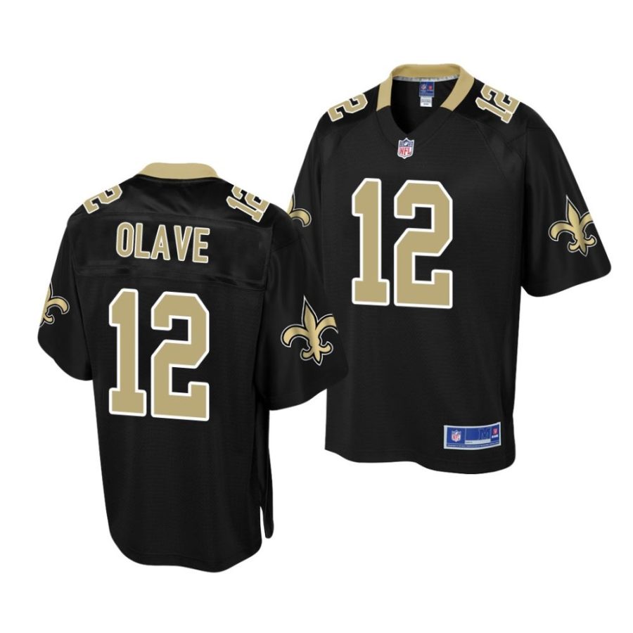 chris olave new orleans saints 2022 nfl draft game youth black jersey scaled