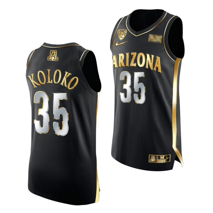 christian koloko arizona wildcats 2021 22 regular season pac 12 champs golden jersey scaled