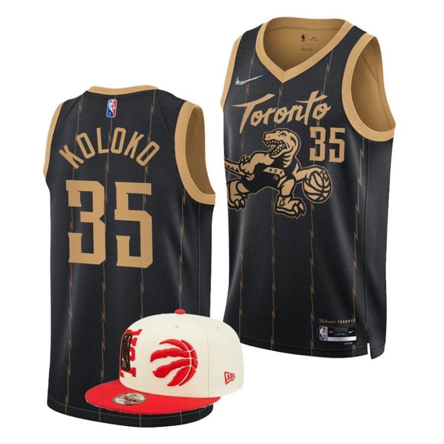 christian koloko raptors city edition 2022 nba draft arizona wildcats black jersey scaled