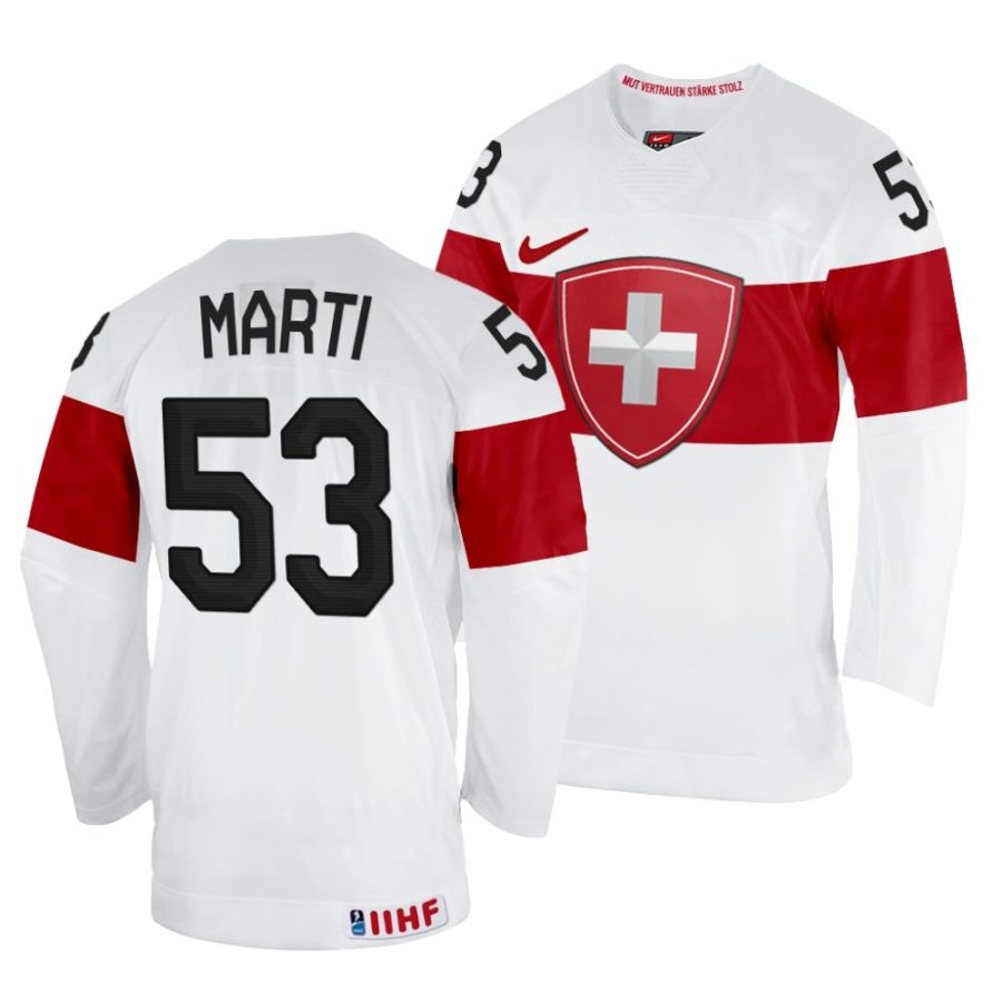 christian marti home 2022 iihf world championship white jersey scaled