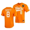 christian scott tennessee volunteers orange2023 ncaa baseball college world series menomaha 8 jersey scaled